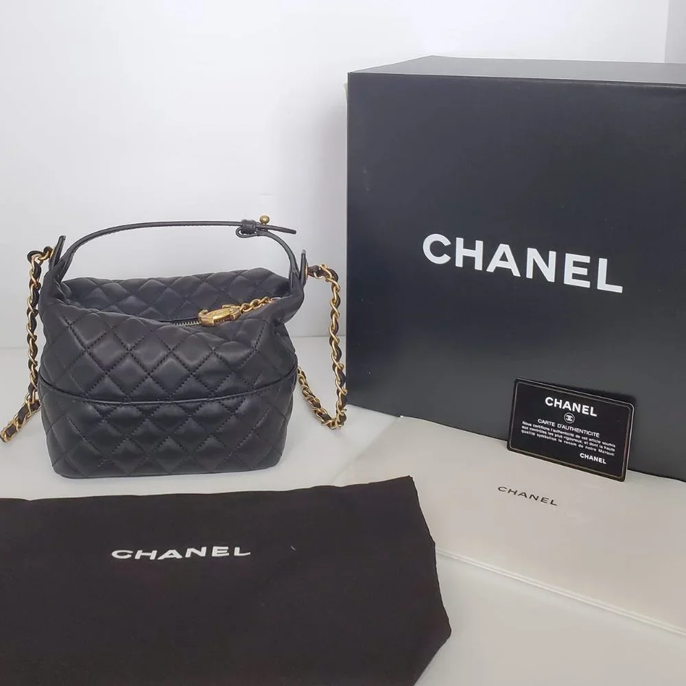 NWT New Authentic Chanel Black Quilted Lambskin - Picture 2 of 14